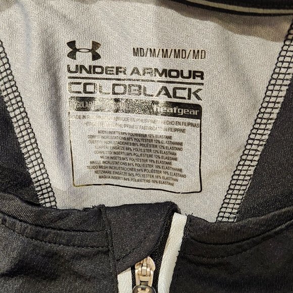 Under Armour Coldblack Heat Gear Short Sleeve 3/4 Zip Shirt - Picture 2 of 4